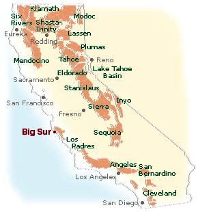 Big Sur location map