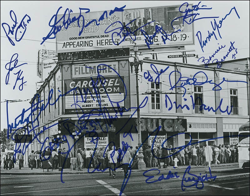 Fillmore West with famous signatures - how many can you decipher?